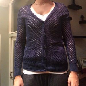 WET SEAL Navy Blue Cardigan Knit Sweater NWOT